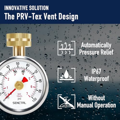 0-100 psi Water Pressure Gauge Test with Lazy Hand, Lead-Free, 2-1/2" Dial Size, 3/4" Female Garden Hose Thread, IP67 Waterproof, Stainless Steel Case, for Home Potable Water, House Tube