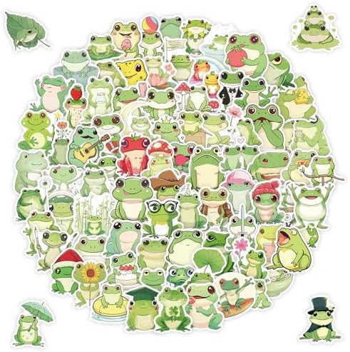 102 Pcs Cute Frog Stickers,Funny Frog Stickers Waterproof Vinyl Gifts for Laptop, Water Bottle,Phone,Luggage,Unique Designed Frog Stickers for Teens Adults Kids Birthday Party Supplies Decoration