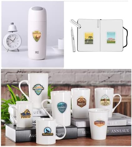 100 Pieces National Park Waterproof Vinyl Travel Sticker Decals, Outdoor Adventure Hiking Nature Camping Wilderness Stickers for Water Bottle Laptop Car Bumper Luggage Phone Case Bike (Park Theme)