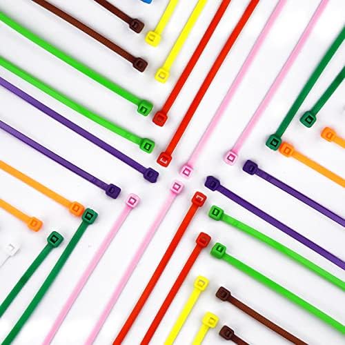 1200pcs Small Colored Zip Ties 12 Colors 4 Inch Multicolor Zip Ties Assorted Color Cable Ties for Marking Chickens Legs or Deco Mesh Wreath Supplies