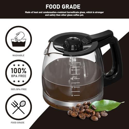 12-Cup Coffee Pot Replacement Compatible with Hamilton Beach Flexbrew Models: 49902, 49915, 49905C, CM4309, 49317, 49467, 49611, 49904, 49934, 46230, 46290, 46293, 46294, 46299, Part Number: 990136800