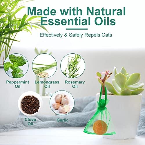 10 Pack Natural Cat Repellent Outdoor Indoor, Peppermint Oil Cat Deterrent Outdoor Repels Cat Dog Deer Rabbit from Garden Yard Lawn Home Keep Your Yard Lawn Porch Furniture Curtain from Cat Damages