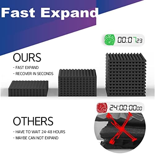 12 Pack Acoustic Panels, 12"X 12"X1" Sound Proof Foam Panels, High Density Soundproof Wall Panels for Home Studio, Acoustic Foam Wedges Absorbing Noise (Black-Grey)