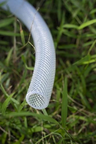 1" ID x 1 19/64" OD - 25 Ft High Pressure Braided Clear PVC Vinyl Tubing Flexible Vinyl Tube, Heavy Duty Reinforced Vinyl Hose Tubing, BPA Free and Non Toxic