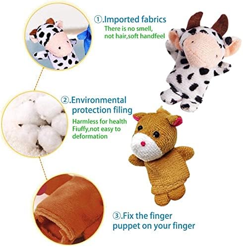 12 Pack Plush Animal Finger Puppet Toy with Valentine's Greeting Cards, Valentine School Classroom Prize Party Favor Toys, Valentine Gift Exchange