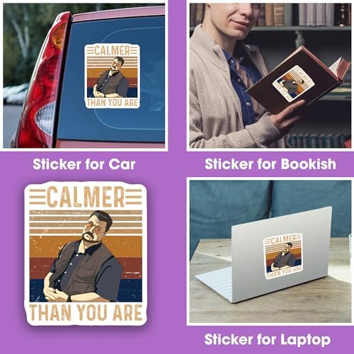 (3Pcs) Lebowski Big Walter Sobchak Calmer Than You are 3 Inch for Water Bottle, Tumbler, Laptop, Hat, Phone Case