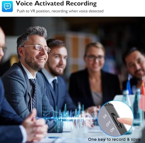 128GB Magnetic Digital Voice Recorder - 1520Hrs Recording Storage Voice Activated Recorder with Playback Noise Reduction - Audio Recorder Device for Lectures Meetings interviews