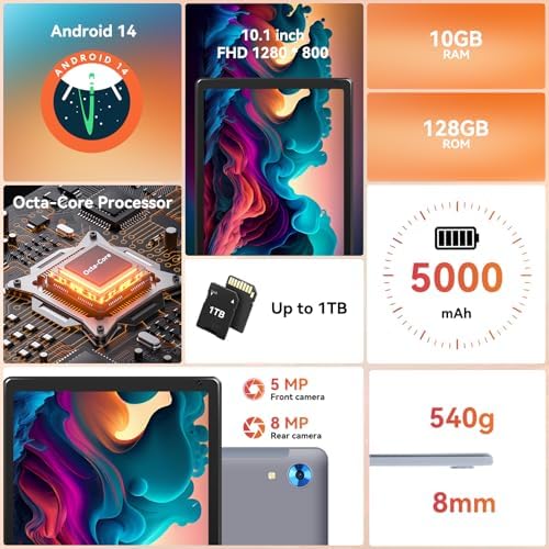 10.1" Android Tablet +Protective Case Bundle