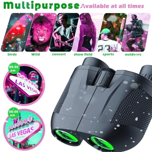 10x25 Compact Binoculars, Small Binoculars for Adults and Kids, High Powered Travel Waterproof for Bird Watching, Hiking, Cruise and Hunting, Gifts for Adults Teens Friends