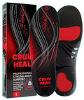 (Pro Grade) 220+ lbs Plantar Fasciitis High Arch Support Insoles Men Women - Orthotic Shoe Inserts for Arch Pain Relief - Boot Work Shoe Insole - Standing All Day Heavy Duty Support (L, Black)