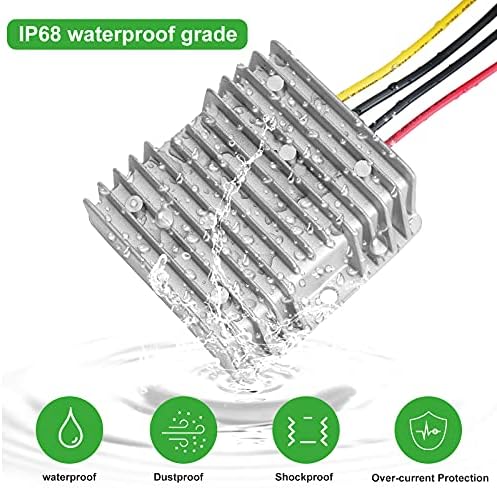 10A 120W Golf Cart 18V 20V 24V 36V 48V Step Down to DC 12V Converter Voltage Regulator Reducer Power Buck Converter with Fuse Waterproof