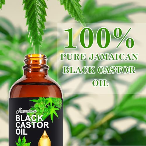 120ML Jamaican Black Castor Oil, Castor Oil Organic Cold Pressed Unrefined, Pure Natural Castor Oil for Hair Growth,Skin & Scalp Moisturizer, Eyelashes & Eyebrows, Deep Cleansing, Nail Care Grow