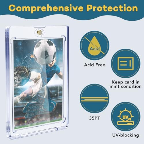 100 Pcs Magnetic Card Holder, 35 pt Magnetic Card Holder for Sports Game Baseball Cards, Collectible Trading Card Case Business Card Holders