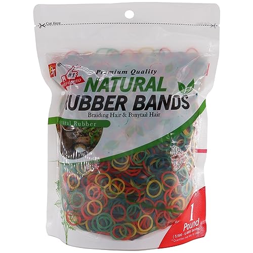 1 LB Rubber Bands Hair Band Soft Elastic Hair Accessories Braid Mini Hair Ties Stretchy Hair Ties No Damage Rubber Bands for Hair Made in Vietnam (Natural)