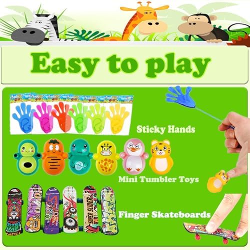 114Pcs Party Favors for Kids 4-8-12, Treasure Box Toys for Classroom, Treasure Chest Prizes in Bulk for School Classroom Rewards, Carnival Prizes, Pinata Fillers Goodie Bag Stuffers for Kids Party