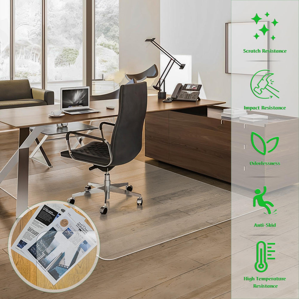 100pointONE Large Chair Mat for Hardwood Floor - 48" x 60" Clear Desk Chair Floor Protector Mat, Easy Glide Office Chair Mat for Home & Office