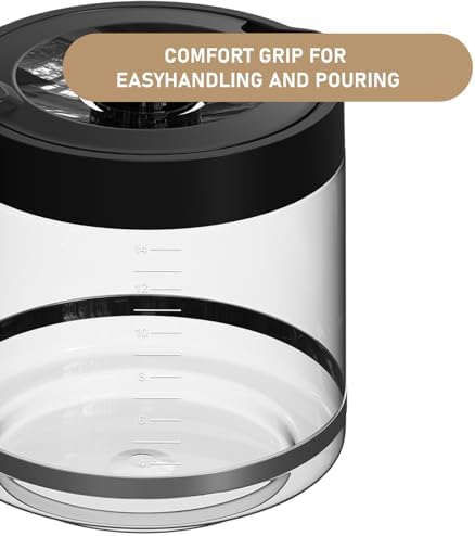 14-Cups Coffee Carafe Replacement Compatible with Cuisinart Coffee Machine DCC-2200RC, DCC-2200, DCC-3200, DCC-3200P1, DCC-3200FR, DCC-3200CPAMZ, DCC-2600, DCC-2800,DCC-1800FR, CBC-7400, CBC-7000PC