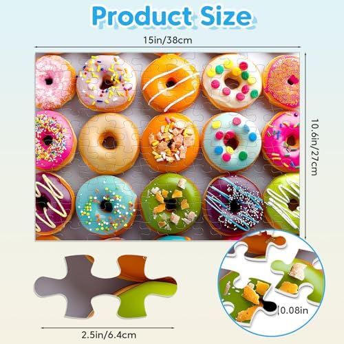 100 Piece Puzzles for Kids Ages 4-8 - Dogs Flowers Donuts Cats Puzzles - Large Puzzles for Senior Jigsaw Puzzle for Kids Ages 4-6 6-8 8-10 Year Old Educational Puzzles Toys 4-Pack 15"x11"