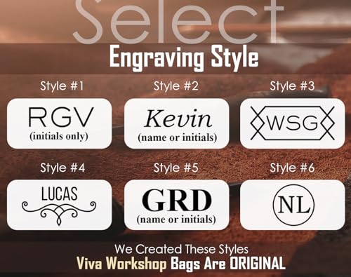 100% Genuine Leather Toiletry Bag Engraved Name or Initials – Crafted in USA – Personalized Travel Bag for Men – Customized Birthday, Anniversary, Father & Groomsmen Gift – Mens Waterproof Dopp Kit