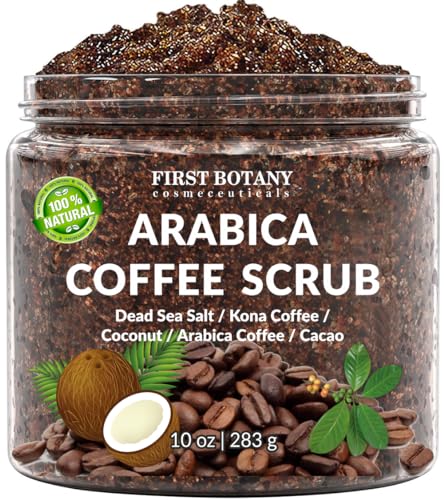 100% Natural Arabica Coffee Scrub with Organic Coffee & Shea Butter - Best body scrub 10 oz
