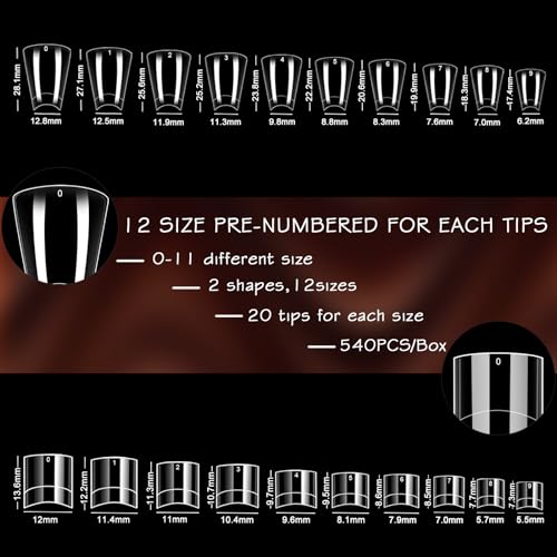 1000PCS Nail Tips Short Square French Duck Nail Tips Soft Clear False Nails Y2K Duck Feet Style Half Cover for Acrylic Nails Kit 10 Sizes 2 Shapes-Shape for Salon Home DIY Gifts