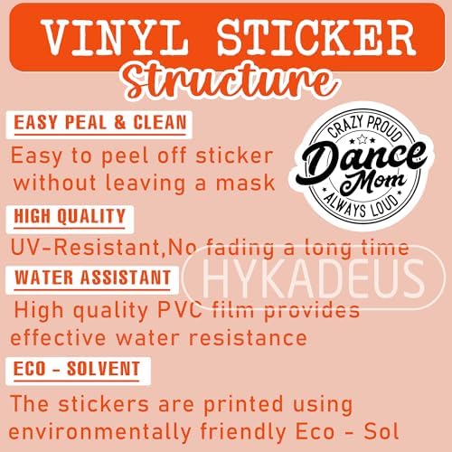(3Pcs) Crazy Proud Always Loud Dance Mom Sticker Dancing Mom Sticker Dance Mom Quotes Funny Dance Mom Stickers Dance Stickers, Waterproof Vinyl Decals for Water Bottle Books Laptops Tumbler, 3" x 2.7"