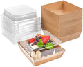 100 Pack Paper Charcuterie Boxes with Clear Lids, 4 Inches Brown Cookie Boxes Dessert Boxes Disposable Oil-Proof Food Containers for Sandwich, Cake Slice, Cupcake, Chocolate Covered Strawberry