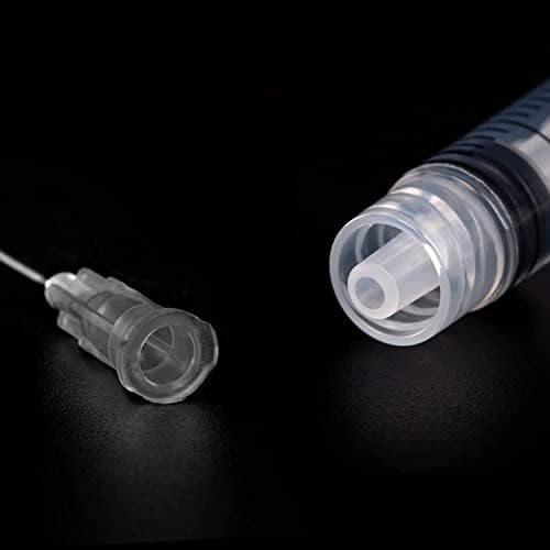 100 Pack 5ml/cc Plastic Luer Lock Syringa with 22Ga and Cap, Individually Sealed Wrapped, for Scientific Labs, Measuring Liquid, Refilling Cartridges or Glue Applicator