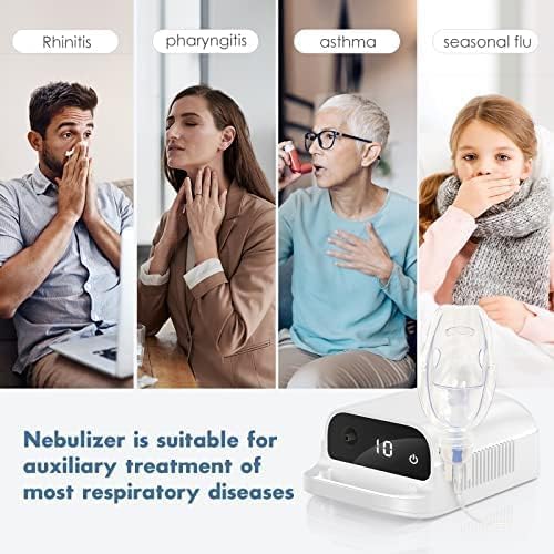 02 Smart Nebulizer, Intelligent Digital Display Nebulizer Machine for Adults and Kids,Low Noise Compression Nebulizer for Breathing Problems,Desktop Jet Nebulizer for Home Use