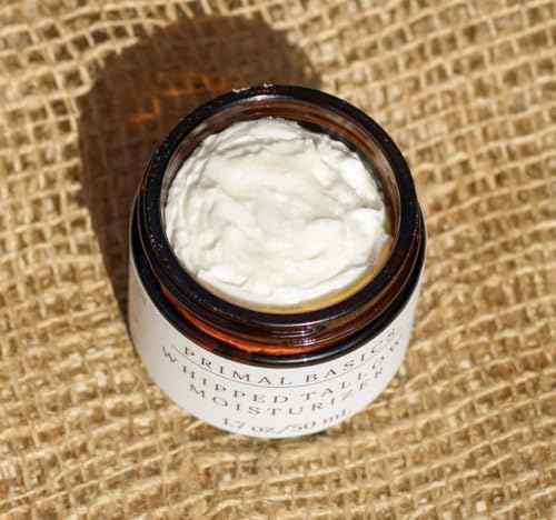 100% Grass Fed Grass Finished Whipped Vanilla Beef Tallow Moisturizer/Body Balm for Face, Body, Oily, Dry, Sensitive Skin -Contains Vitamins A, D, E, K -USA Made