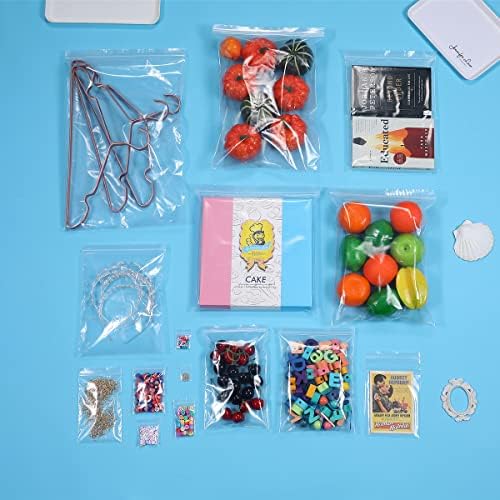 100 PCS 6" x 9" Thick 2.4 Mil Clear Zip Poly Bags Plastic Reclosable Zip Seal Lock Bags Photo Cards Snacks Seeds Zipper Bag