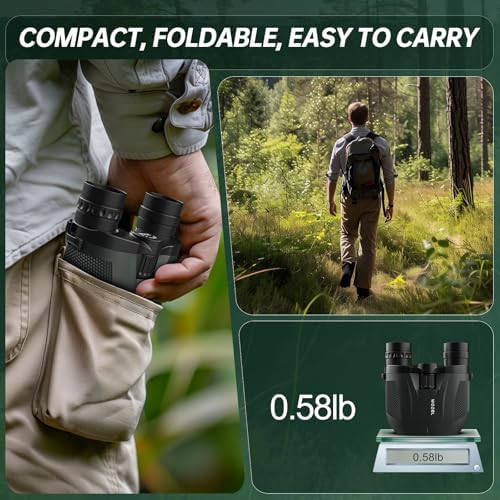 10-30x25 Small Compact Binoculars for Adults - WOZEL High Powered Zoom Binoculars for Bird Watching Hunting Hiking Travel Sports - Lightweight Binoculars with Large & Bright Field of View for Kids