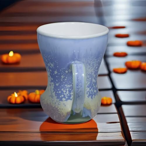12Oz Crystallize Reactive Glaze Ceramic Coffee Mug, So Cool Cup With Handle Suitable for Office and Home Drinking Coffee Tea Cocoa Milk,Lead cadmium free, Dishwasher Microwave Safe(Purple)