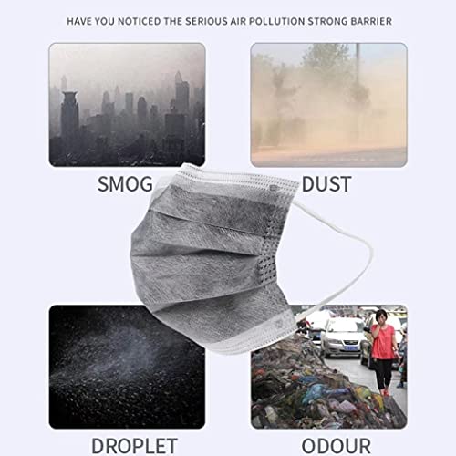100PCS Masks Grey Disposable Face Mask 3 Ply Breatherable Face Masks