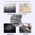 100PCS Masks Grey Disposable Face Mask 3 Ply Breatherable Face Masks