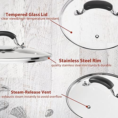 10 Inch Tempered Glass Lid Compatible with 8 Quart Instant Pot and Ninja Foodi, Universal Electric Pressure Cooker Lid with Upgraded Heat-resistant Silicone Handle