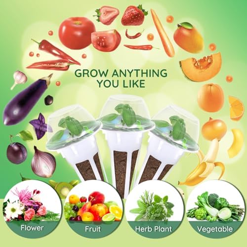 121pcs Seed Pods Kit for AeroGarden, Seed Starter Sponges, Hydroponics System Indoor for All Brands, Grow Anything Kit with 30 Grow sponges, 30 Pod Labels, 30 Grow Baskets, 30 Grow Domes, 1 Tweezer