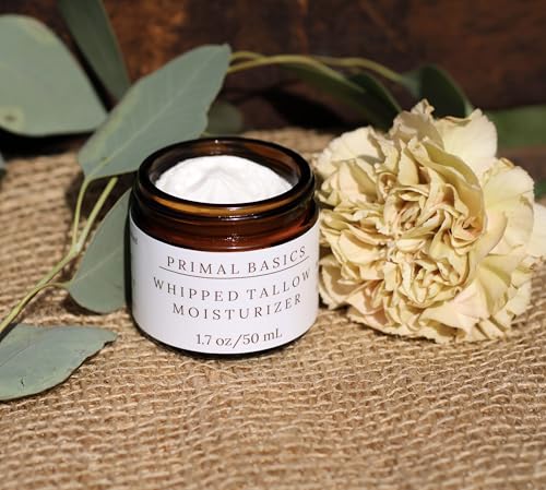 100% Grass Fed Grass Finished Whipped Vanilla Beef Tallow Moisturizer/Body Balm for Face, Body, Oily, Dry, Sensitive Skin -Contains Vitamins A, D, E, K -USA Made