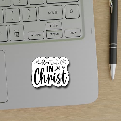 (3Pcs) Rooted in Christ Sticker, Sticker Gifts Decorate Books, Laptops, Water Bottles Kindles Stickers, Phones Tumbler Sticker - Waterproof Vinyl 3" Inch