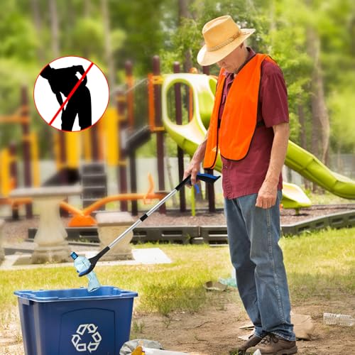 12 Pack Grabber Reacher Tool for Elderly, 32" Extra Long Litter Stick Lightweight Handy Claw Grabber for Arm Extension Garbage Gripper Trash Pick up Litter Picker Garden(Blue Classic)
