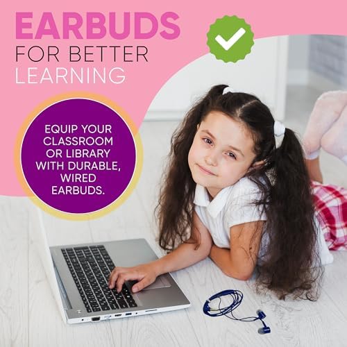 10 Pack Bulk Headphones, Wired Earbuds for Kids, Teens, Adults, Affordable In-Ear with Microphone, 3.5mm Plug, Perfect for Schools, Classrooms, Libraries, Multipack for Wholesale, Multi Color