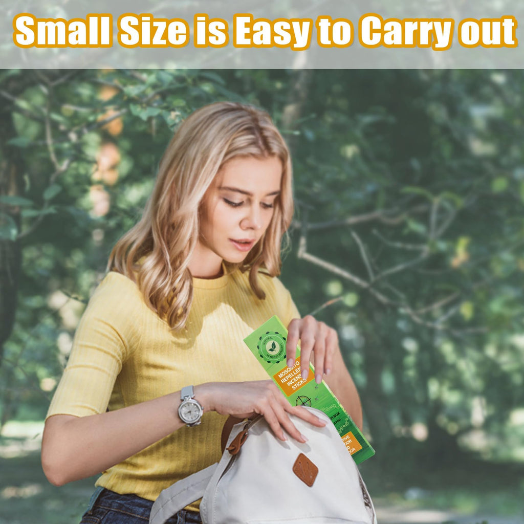 120 Pcs Natural Mosquito Repellent Outdoor Patio, Citronella Oil Mosquito Incense Sticks Plant-Based Bug Repellent for Patio Camping Fishing Backyard Travel Mosquito Control