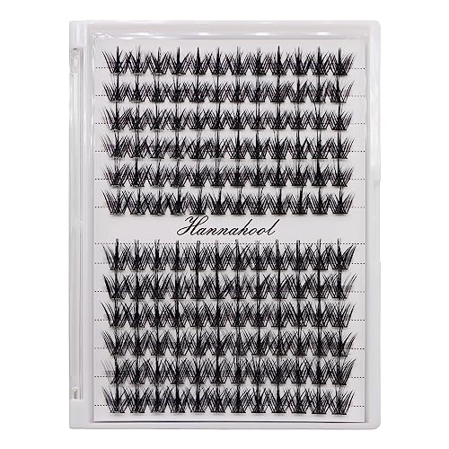 12rows-Large Tray Mixed 8-10-12-14-16mm/Mixed 14-15-16mm/Mixed14mm-16mm/Mixed 18-20mm Wide Stem Individual False Eyelashes Dramatic Black Cluster Eyelashes (MY008-14-16MM MIX)