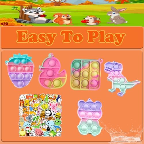 118 Pcs Party Favors for Kids, Pop Fidget Treasure Box Toys for Classroom, Prizes for Kids Classroom, Goodie Bag Stuffers, Pinata Stuffers Filler, Carnival Prizes Birthday Return Gifts for Kids 4-8-12