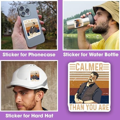 (3Pcs) Lebowski Big Walter Sobchak Calmer Than You are 3 Inch for Water Bottle, Tumbler, Laptop, Hat, Phone Case