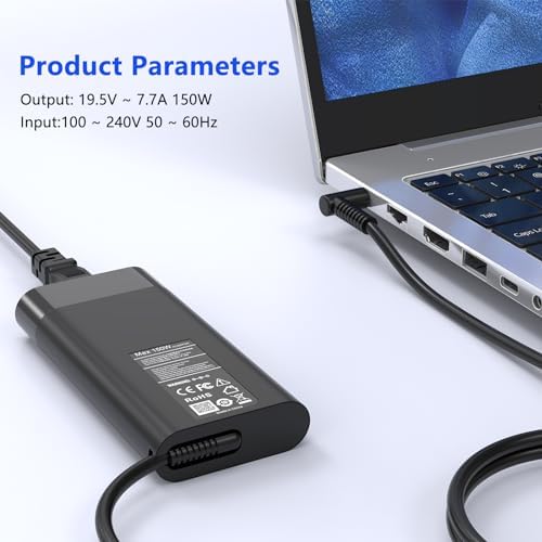 150W Laptop Charger for HP Zbook Charger Zbook Fury 16 G11 Zbook 15 16 17 15u 15v G3 G4 G5 G6 G7 G8 G9 ZBook Studio G3 G4 G5 G6 G7 G8 OMEN Pavilion Victus Gaming Power Supply