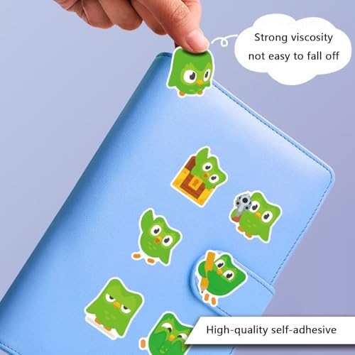 112PCS Duolingo Owl Stickers for Water Bottles Lnteresting Cartoon Language Practice Stickers Waterproof Vinyl Decal Laptop Scrapbook Suitcase Skateboard Guitar Children and Teenagers Party Gifts