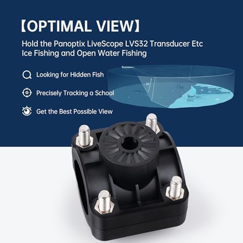0 Degree Livescope LVS32 Transducer Pole Mount Kit for Panoptix LVS32 Transducer, Trolling Motor Shaft Mount for Panoptix LiveScope System/Ice Fishing Bundle 010-12676-15 0101267615