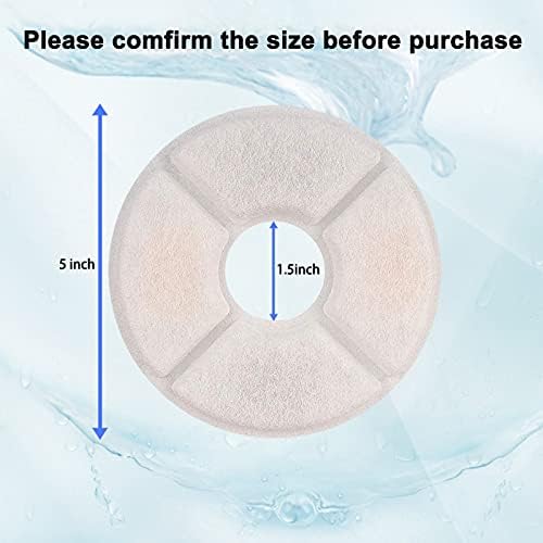 12/16 Pack Cat Water Fountain Filters, Cirfifth Triple Filtration System Pet Cat Fountain Filter Replacement for 84oz/2.5L Automatic Cat Fountain (16 Pack)