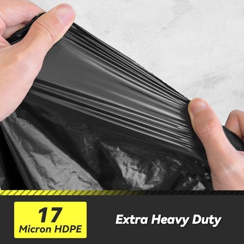 100 Count 17 Micron Extra Heavy Duty 4 Gallon Trash Bags, Sturdy & Tear-Resistant Small Trash Bags Bathroom, Bathroom Trash Bags, Small Garbage Bags, Mini Trash Bags for Bathroom Trash Can